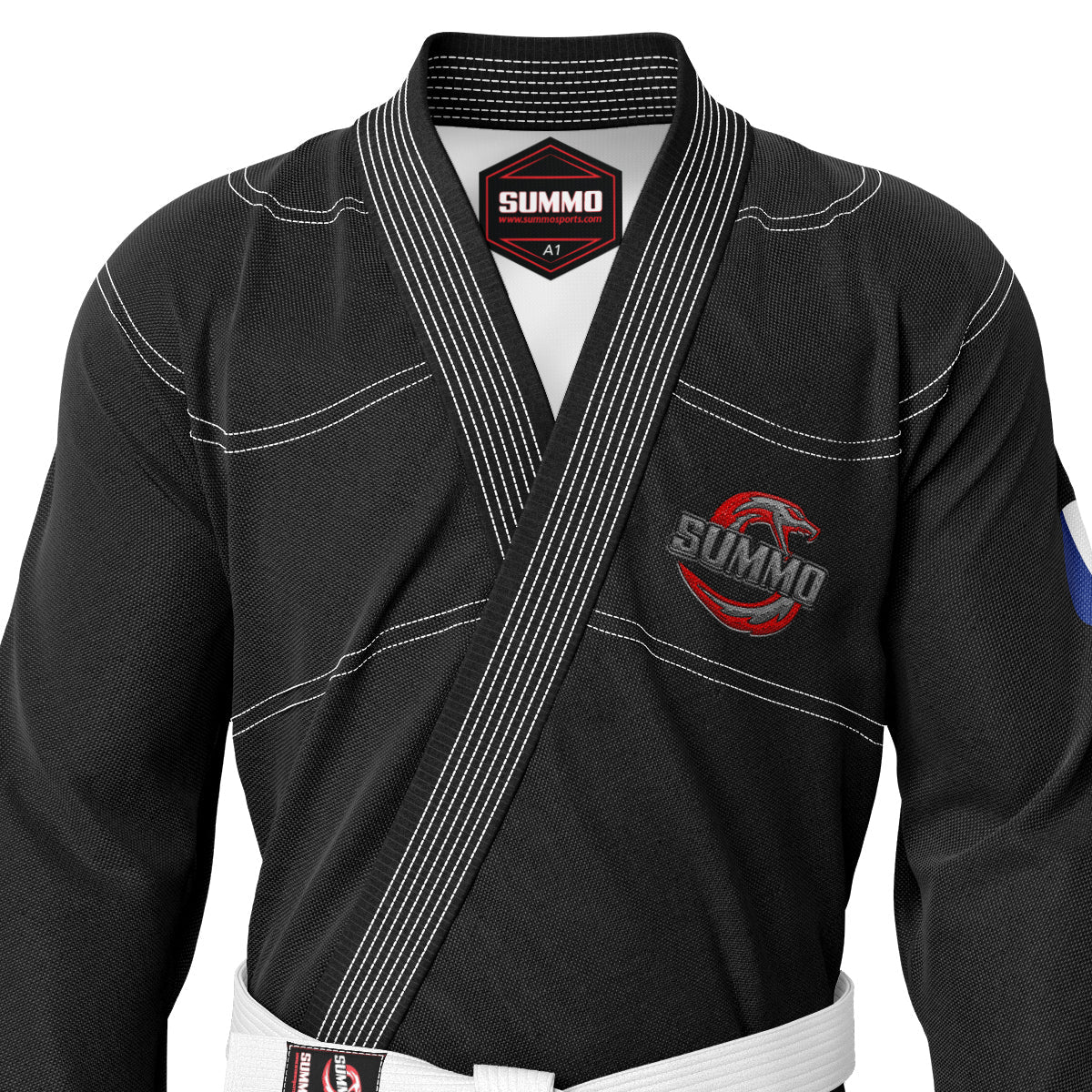French Black Sublimation Brazilian Jiu Jitsu GI (BJJ GI) - Image 9