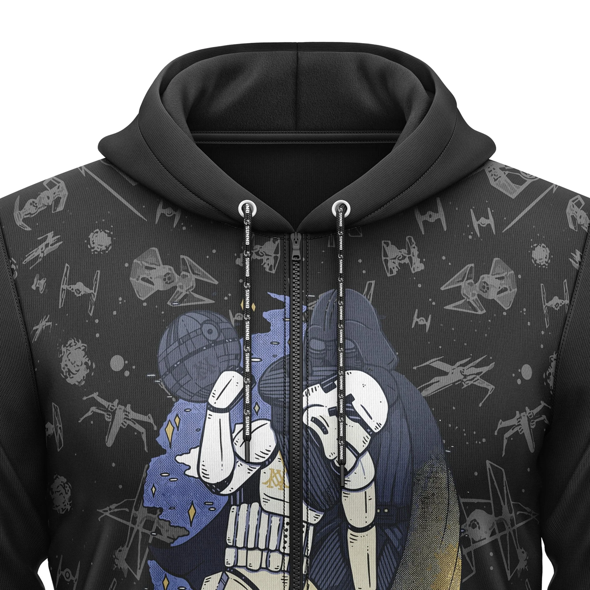 Galactic Grapplers Full-Print Zipper Hoodie For Men/Women - Image 3